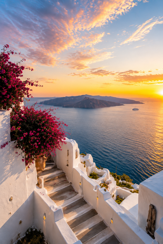 Tablou decorativ - Santorini in floare