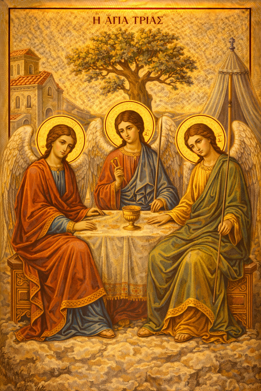 Icoana pe panza -  Sfânta Treime – Stejarul Mamvri