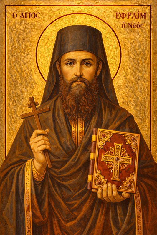 Icoana pe panza - Sfântul Efrem cel Nou (Mucenicul)