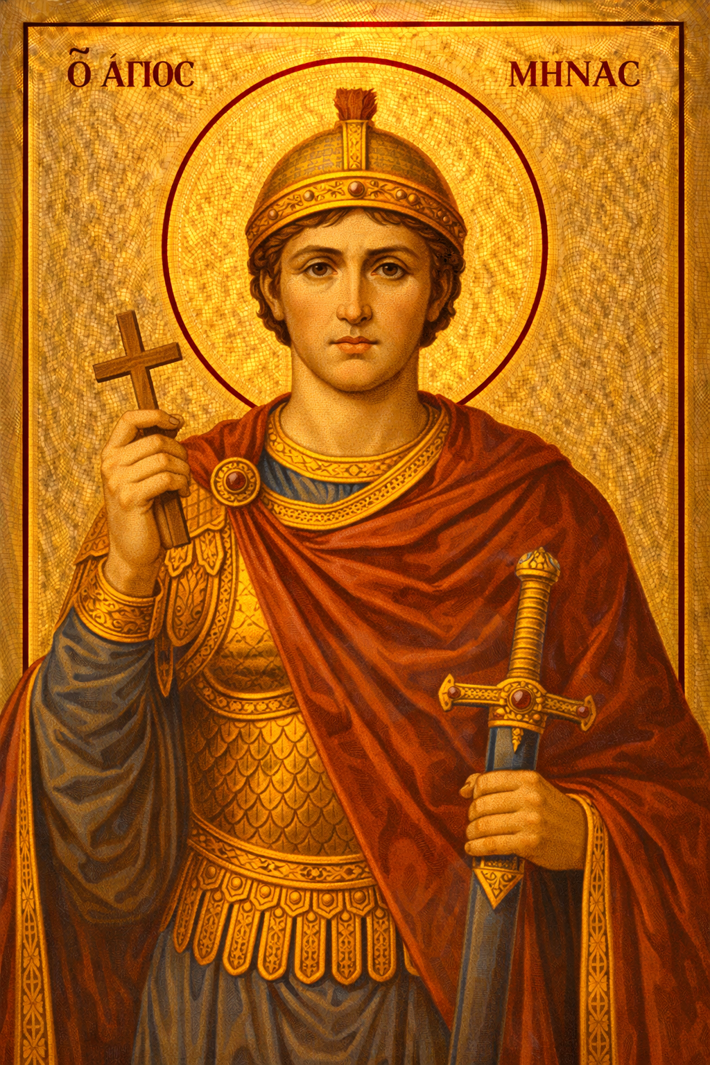 Icoana pe panza - Sfântul Mina