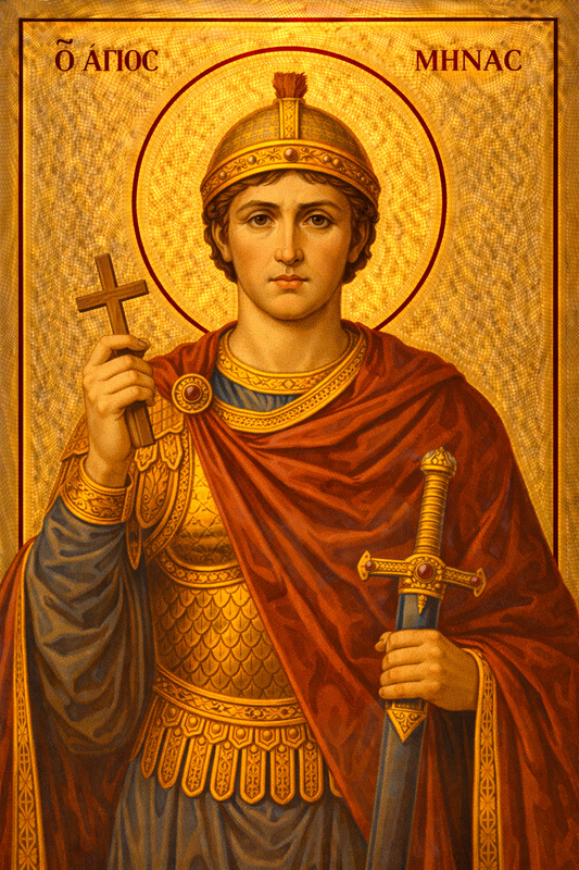 Icoana pe panza - Sfântul Mina