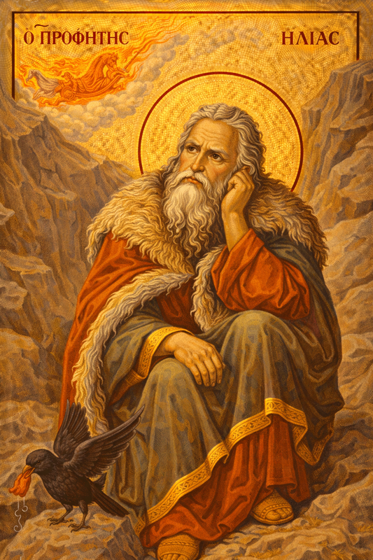 Icoana pe panza - Sfântul Proroc Ilie Tesviteanul