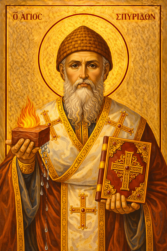 Icoana pe panza - Sfântul Spiridon al Trimitundei