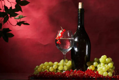 Tablou decorativ - Sticla de Vin si Struguri