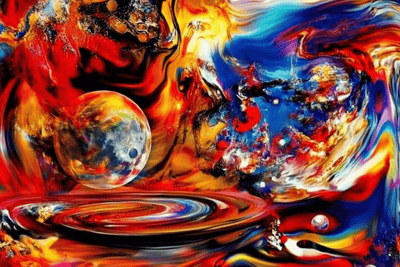 Tablou decorativ - Univers Multicolor Elegant