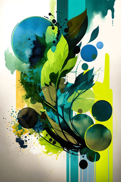 Tablou decorativ - Verde si Albastru Abstract