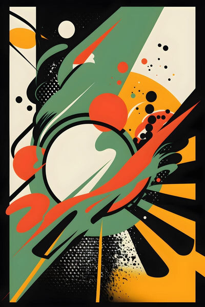 Tablou decorativ - Eleganta Verde si Galben Abstract