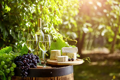 Tablou decorativ - Vin si branzeturi