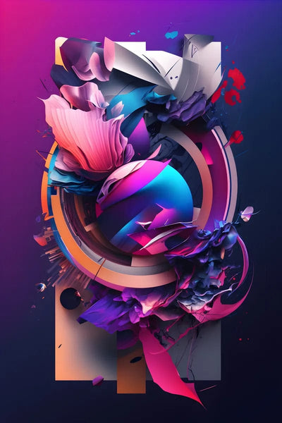 Tablou decorativ - Vartej de culori si forme Abstract 3D 110