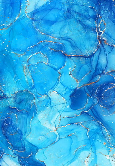 Tablou decorativ - Abstract de Albastru cu Insertii Argintii