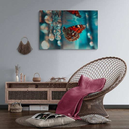 Tablou Canvas - Fluture pe Gheata