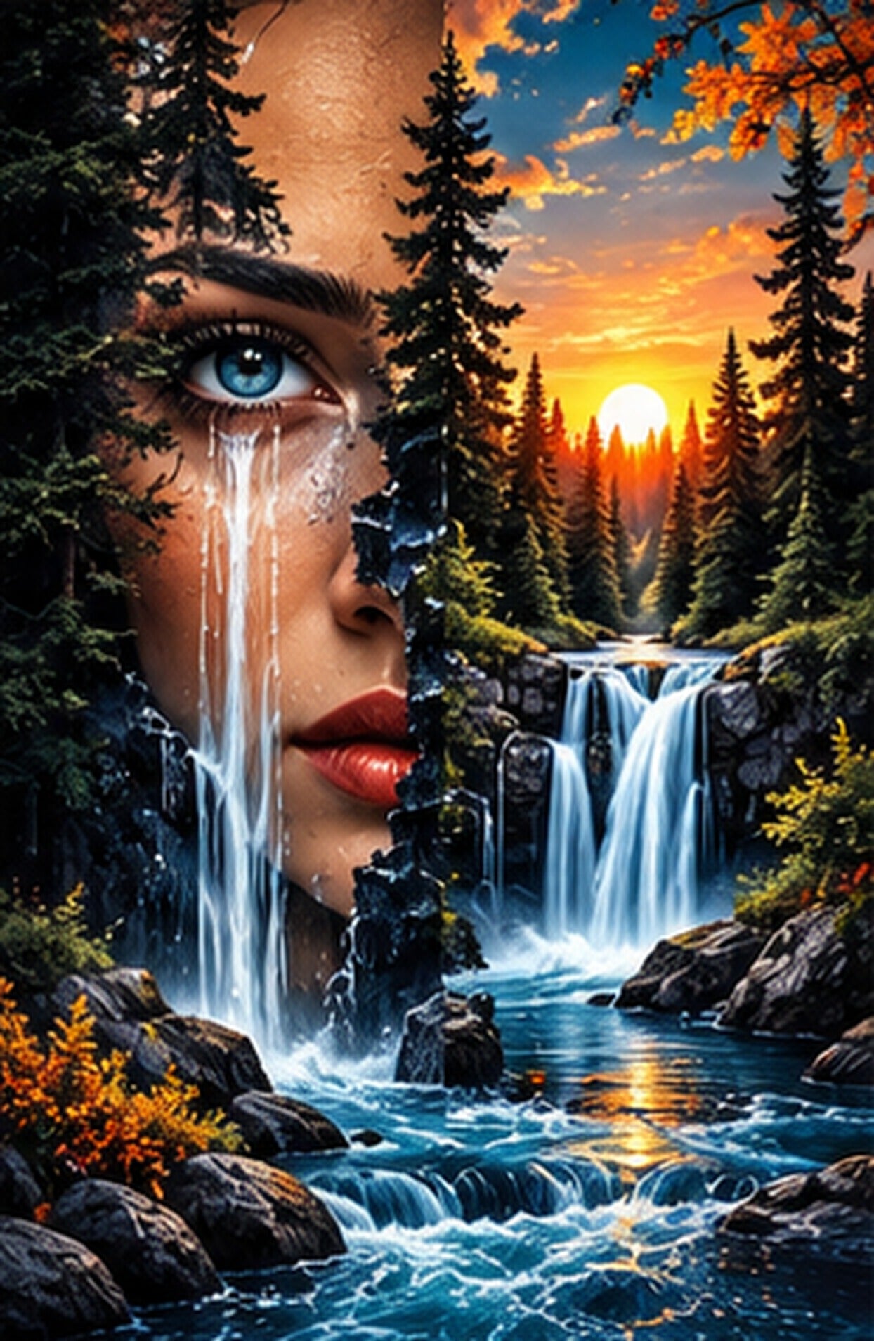 Tablou decorativ - Cascada din Padure