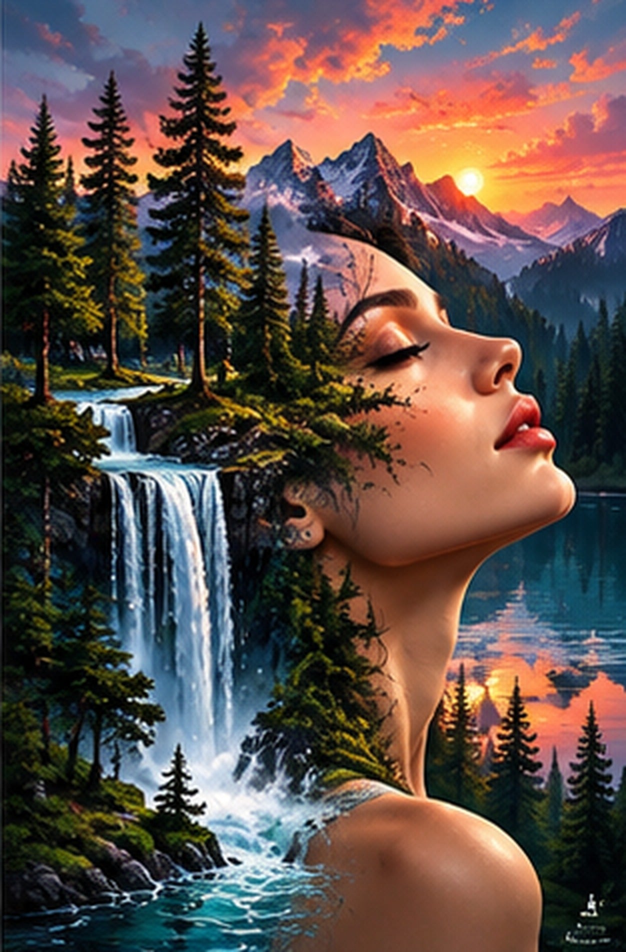 Tablou decorativ - Cascada dintre Brazi