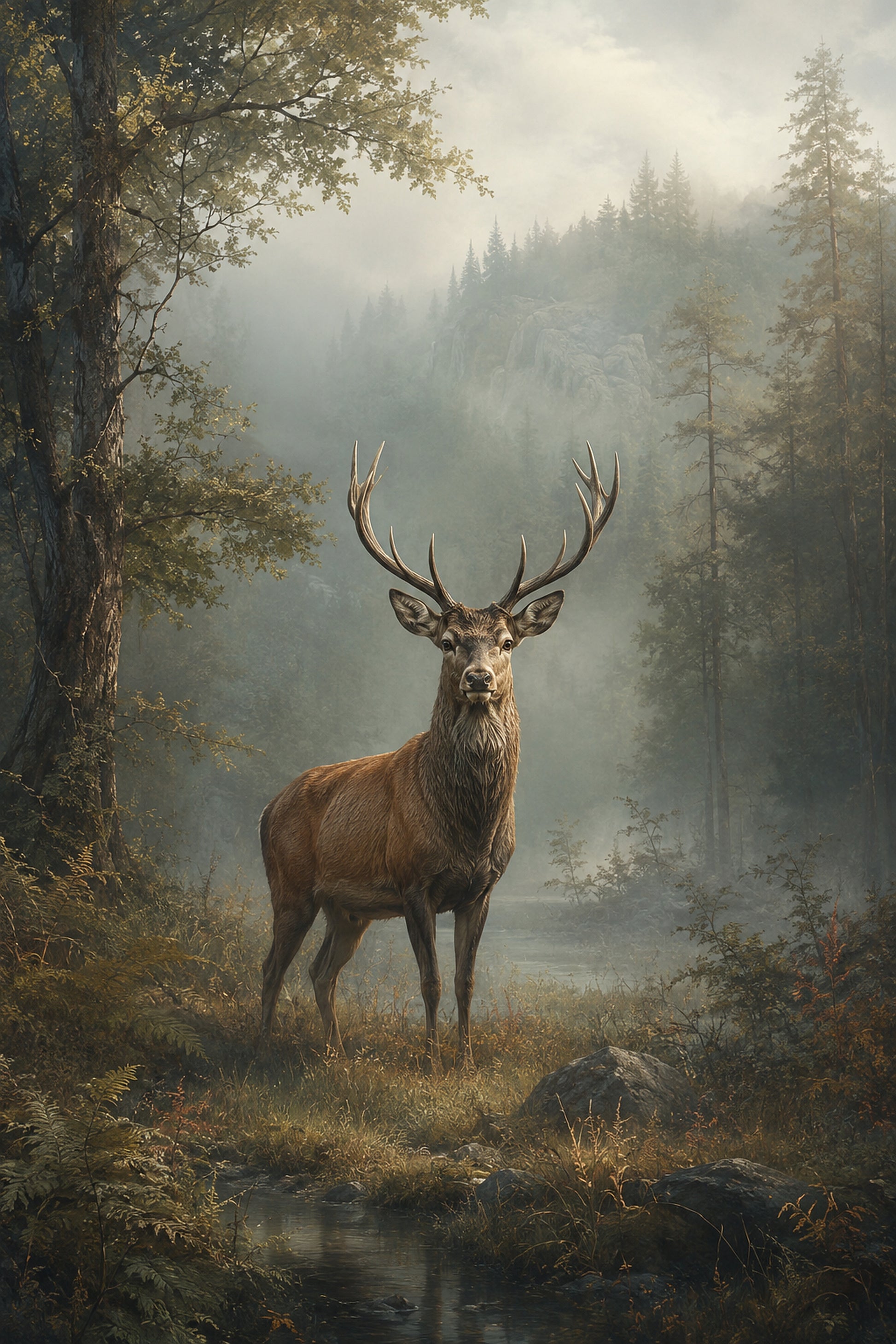 Tablou decorativ - Cerb Regal în Pădure
