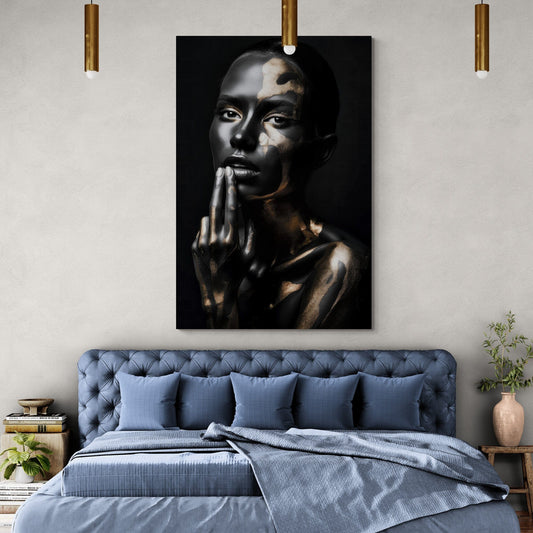 Tablou Canvas - Eleganta Aurie si Neagra 70