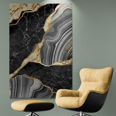 Tablou Canvas - Gold & Black Abstract 05