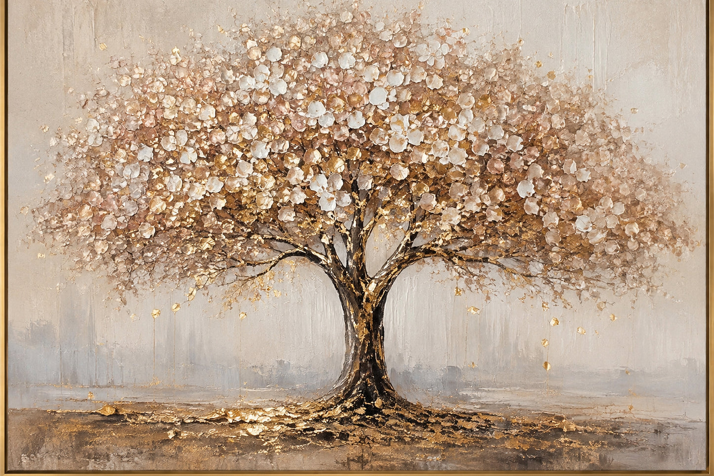 Tablou decorativ - Copac Auriu Abstract