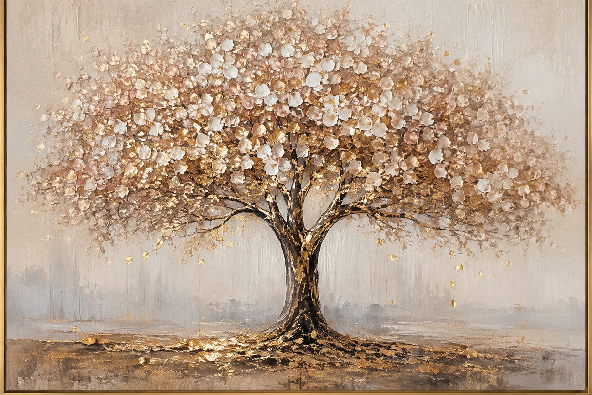 Tablou decorativ - Copac Auriu Abstract