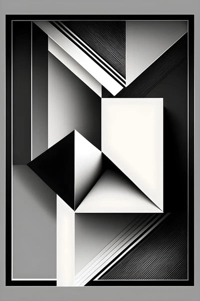 Tablou decorativ - Planuri alb-negru in cadru Abstract 3D 49