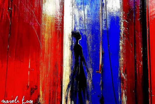 Tablou Canvas - Naluca Abstracta Rosu Albastru