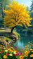 Tablou decorativ - Copac Auriu la Marginea Lacului