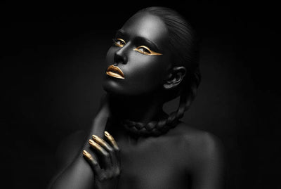Tablou decorativ - Gold & Black Elegance
