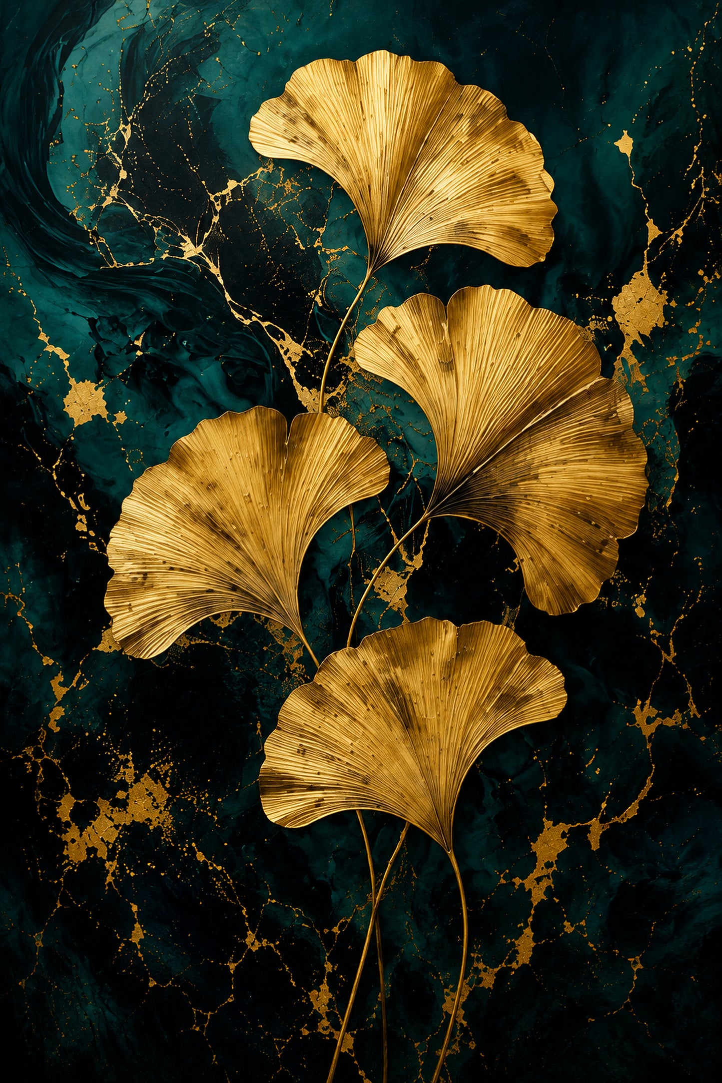Tablou decorativ - Frunze de Ginkgo Aurii