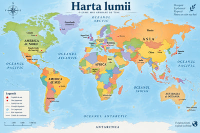 Plansa educativa - Harta Lumii