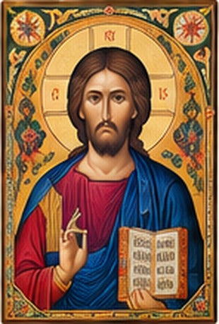 Icoana ornamentala - Iisus Hristos Pantocrator