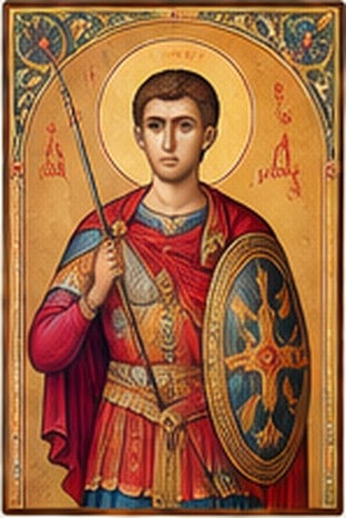 Icoana ornamentala - Sfantul Dumitru