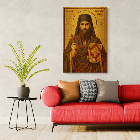 Icoana pe panza - Sfântul Efrem cel Nou (Mucenicul)