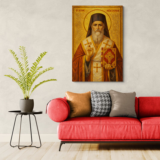 Icoana pe panza - Sfântul Nectarie de la Eghina
