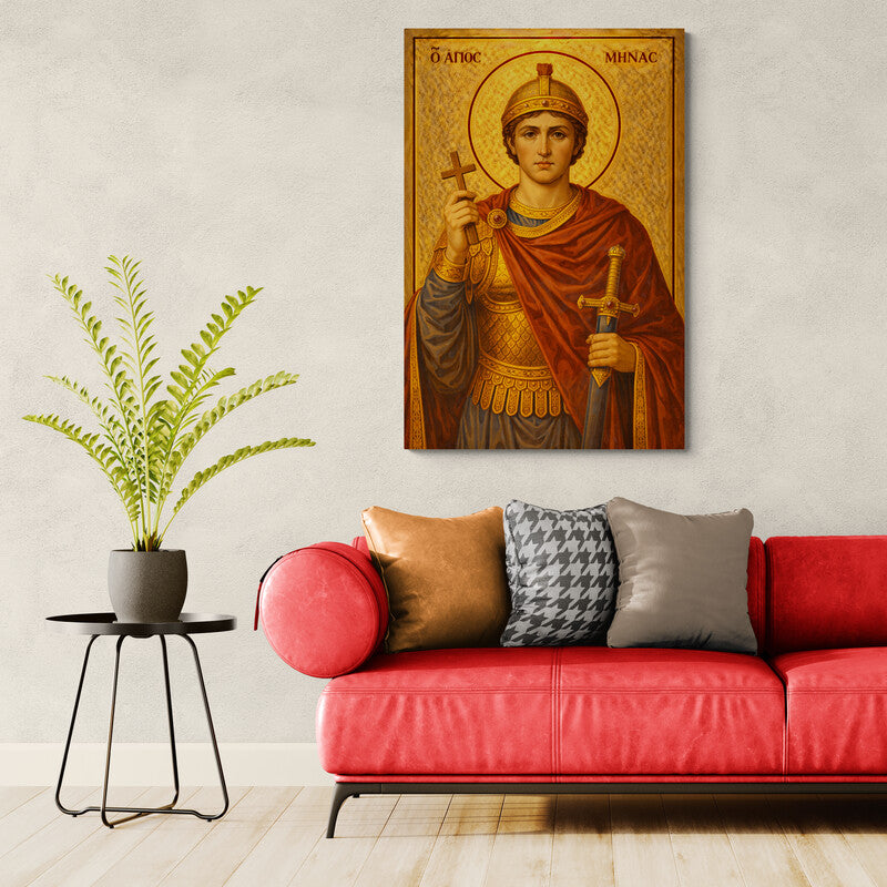 Icoana pe panza - Sfântul Mina