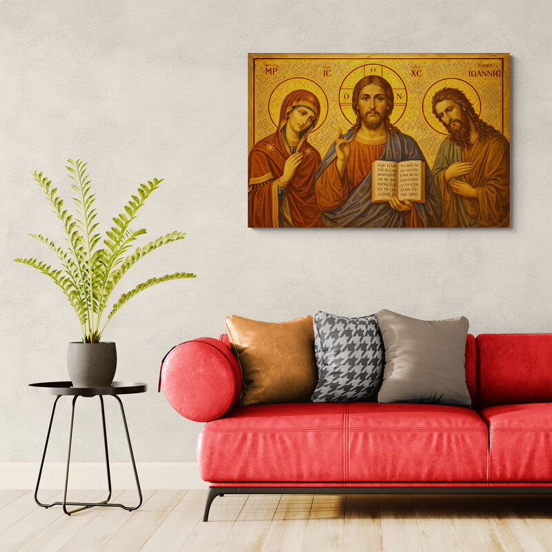 Icoana pe panza - Deisis – Hristos Pantocrator cu Maica Domnului și Sfântul Ioan Botezătorul - Zibo.ro