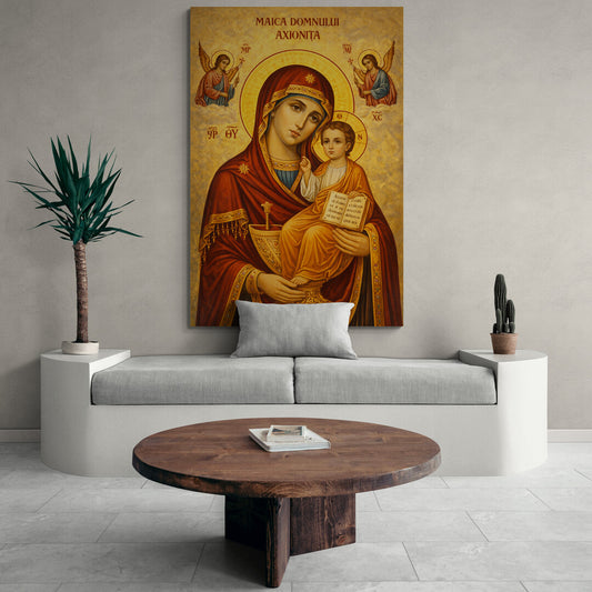 Icoana   - Maica Domnului Axionița – Canvas, Sticla sau Aluminiu