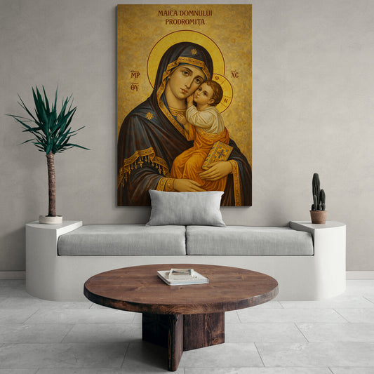 Icoana   - Maica Domnului Prodromița și Pruncul – Canvas, Sticla sau Aluminiu