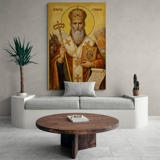 Icoana   - Sfântul Ciprian și demonul izbăvitor – Canvas, Sticla sau Aluminiu