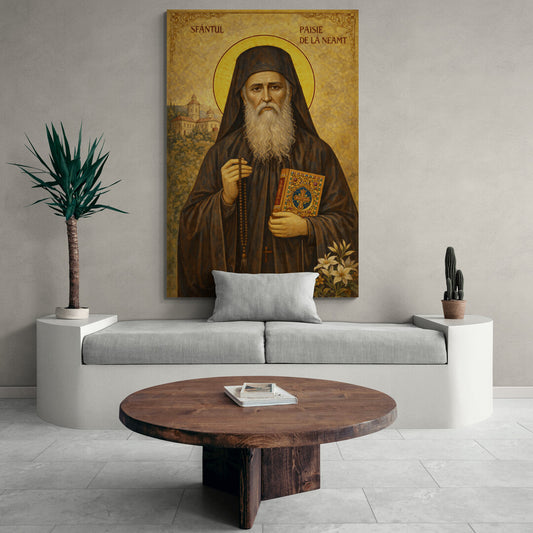 Icoana   - Sfantul Paisie de la Neamt – Canvas, Sticla sau Aluminiu