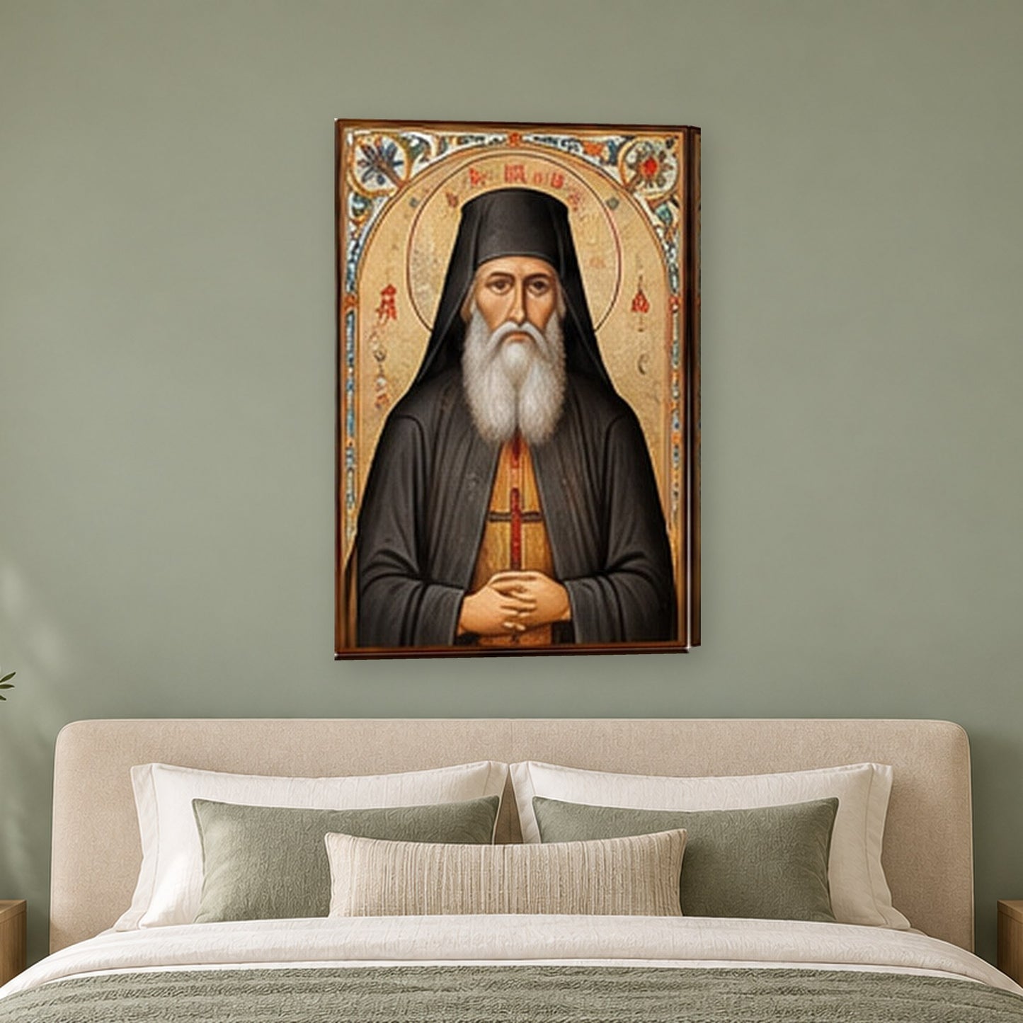 Icoana ornamentala - Sfantul Ioan de la Suceava pe perete, in camera - Zibo.ro