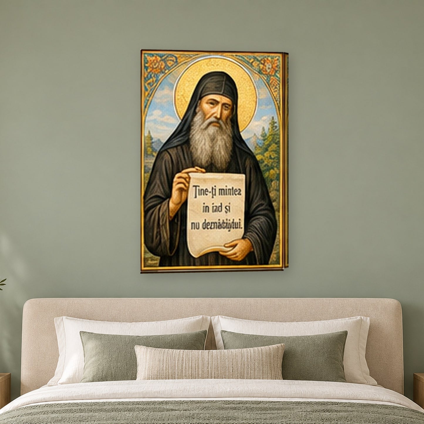 Icoana - Sfantul Siluan Athonitul pe perete, in camera - Zibo.ro