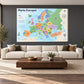 Tablou decorativ - Harta Europei pe perete, in camera - Zibo.ro