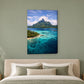 Tablou decorativ - Bora Bora, laguna si bungalow-uri deasupra apei pe perete, in camera - Zibo.ro