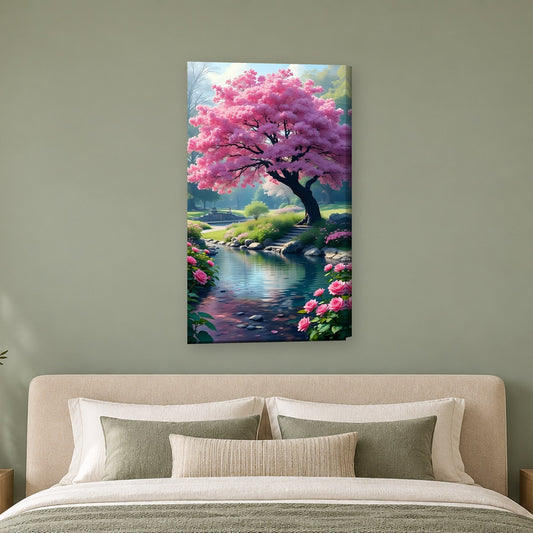 Tablou decorativ - Cires Inflorit langa Parau pe perete, in camera - Zibo.ro