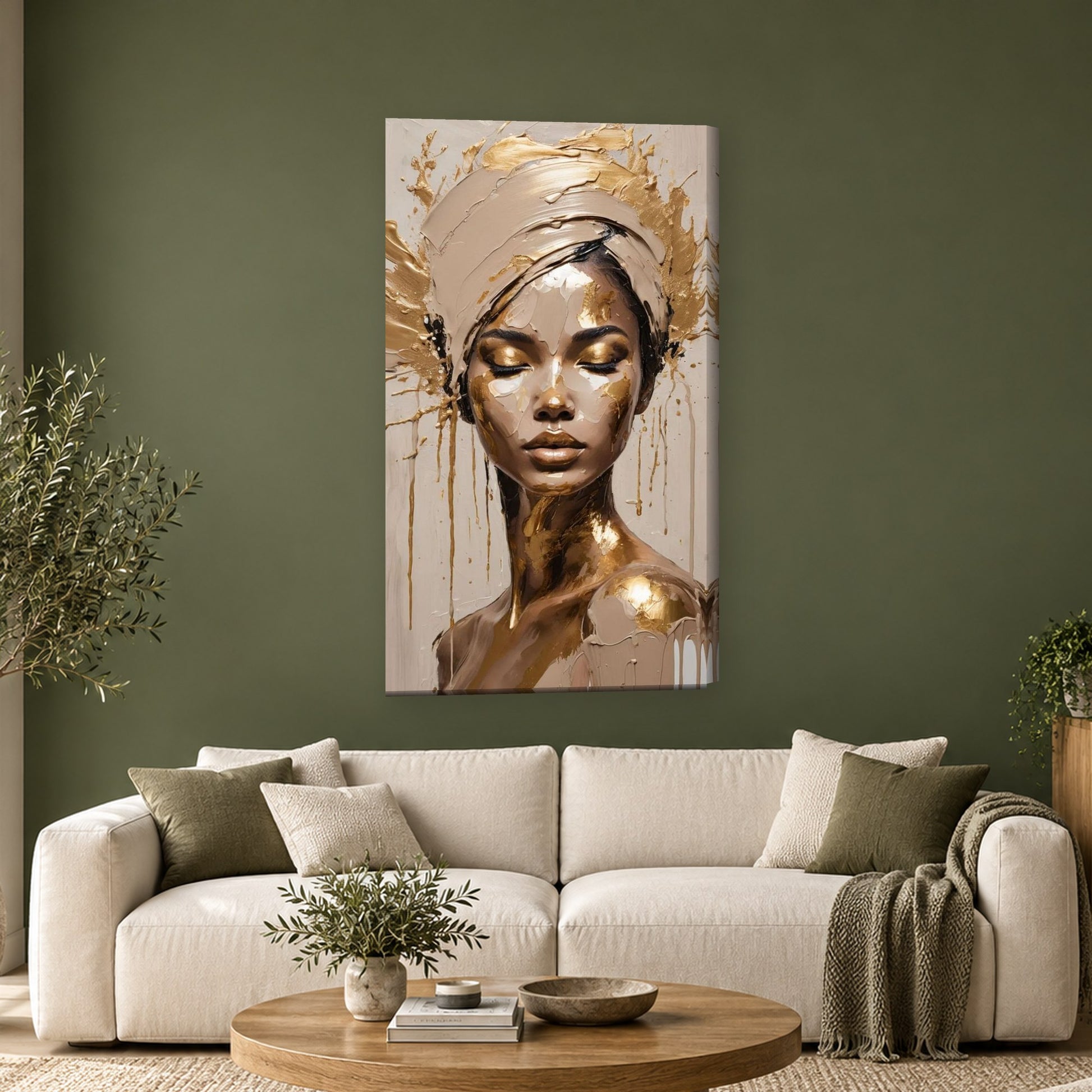 Tablou decorativ - Atingerea aurului pe perete, in camera - Zibo.ro