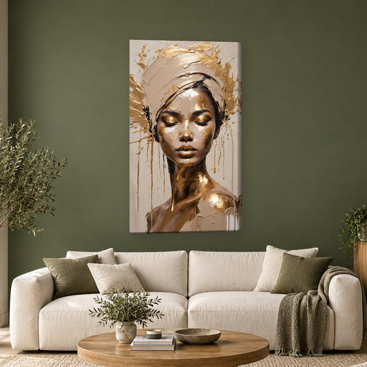 Tablou decorativ - Atingerea aurului pe perete, in camera - Zibo.ro