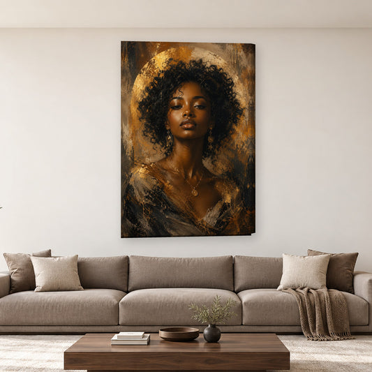 Tablou decorativ - Aura de Aur pe perete, in camera - Zibo.ro