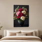 Tablou decorativ - Bujorii in Vaza Neagra pe perete, in camera - Zibo.ro