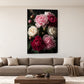 Tablou decorativ - Bujorii pe Negru pe perete, in camera - Zibo.ro