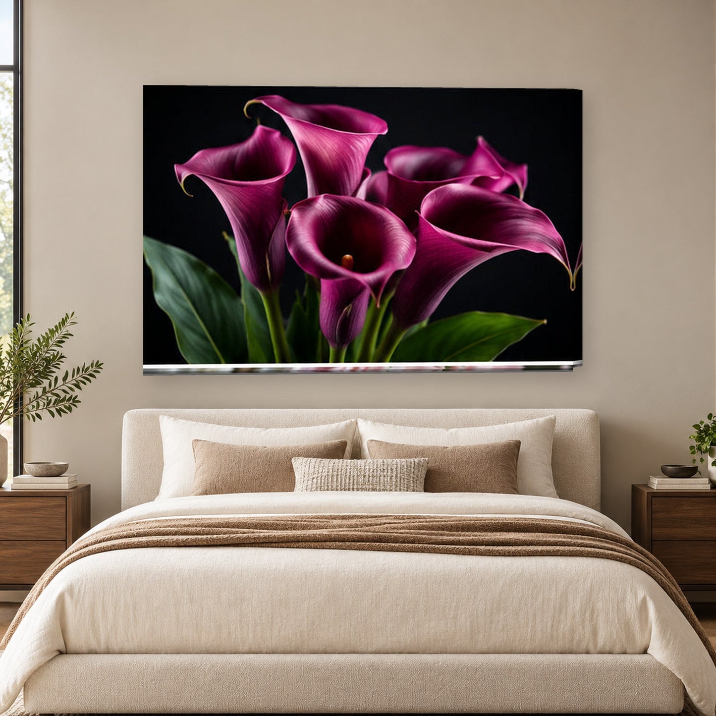 Tablou decorativ - Calele Magenta pe perete, in camera - Zibo.ro