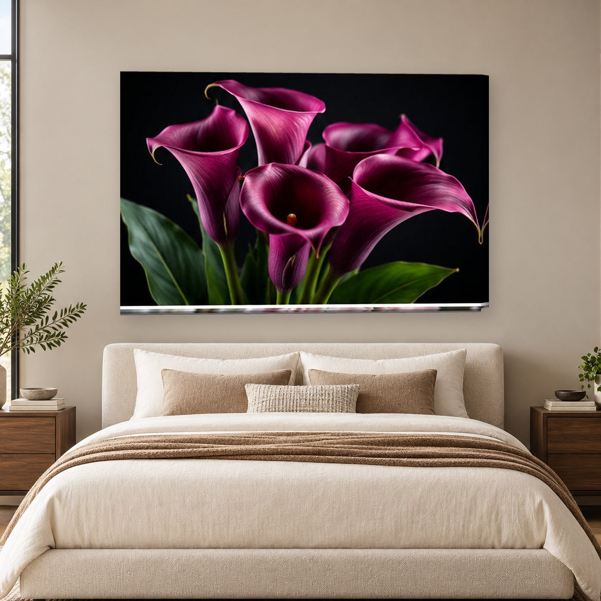 Tablou decorativ - Calele Magenta pe perete, in camera - Zibo.ro